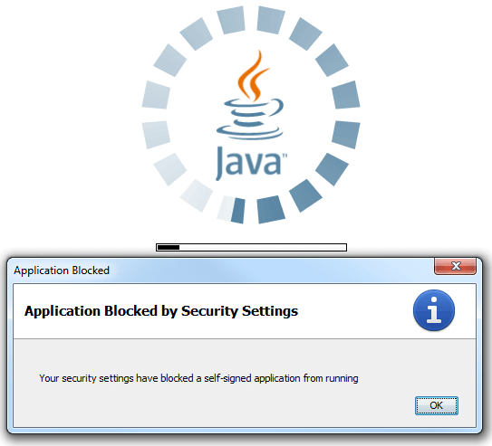 Application Blocked By Java Security Error Screenshot Скриншот ошибки Application Blocked By Java Security