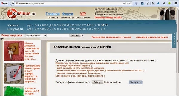 Service Interface Ru.Minus Интерфейс сервиса Ru.Minus