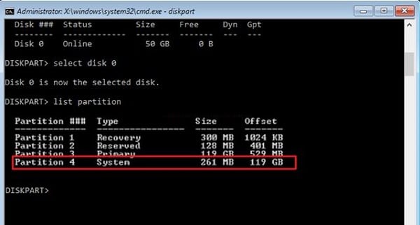 Type list partition Набираем list partition