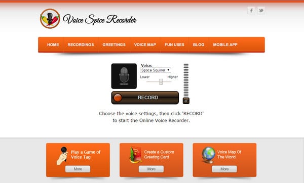 Voice Spice Recorder Interface Интерфейс Voice Spice Recorder