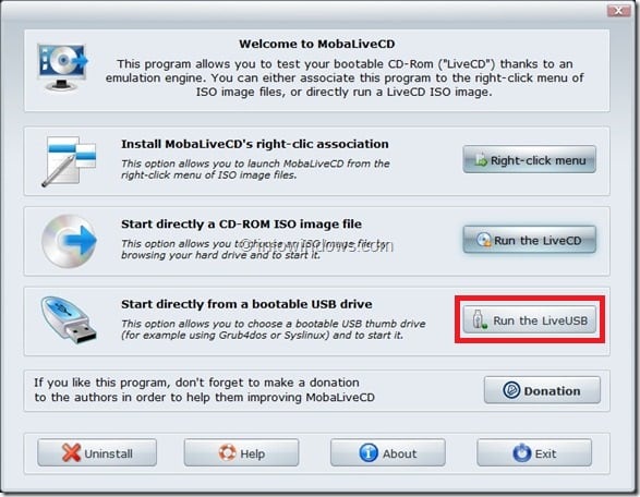 We work with with “MobaLiveCD” Работаем с с «MobaLiveCD»