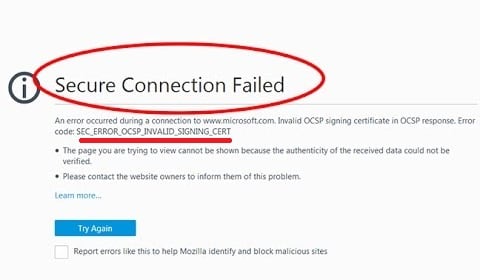 Browser error sec_error_ocsp_invalid_signing_cert Ошибка в браузере sec_error_ocsp_invalid_signing_cert