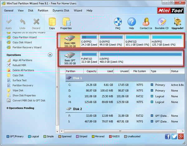 Use the "MiniTool Partition Wizard" to determine the layout of your partitions. Используйте "MiniTool Partition Wizard" для определения схемы ваших разделов