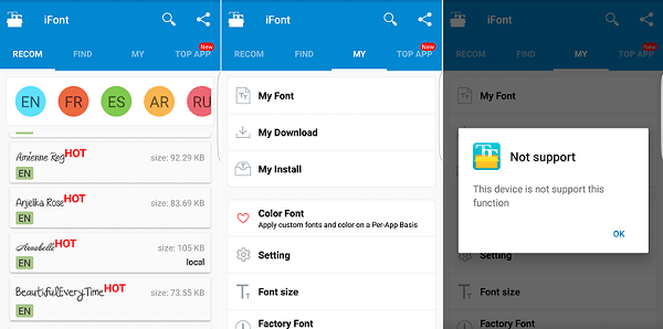 Use iFont features Используйте возможности iFont