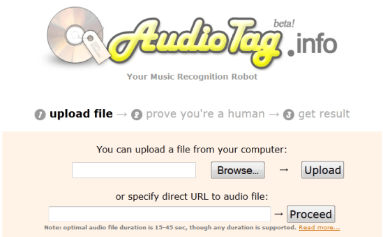 Use the capabilities of the "Audio Tag" service to identify your audio file. Используйте возможности сервиса "Audio Tag" для идентификации имеющегося у вас аудиофайла