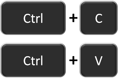 The combination of Ctrl + C and Ctrl + V Комбинация Ctrl+C и Ctrl+V