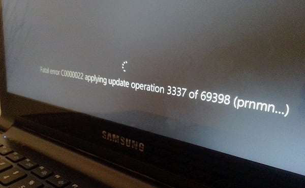Error c0000022 when updating the system Ошибка c0000022 при обновлении системы