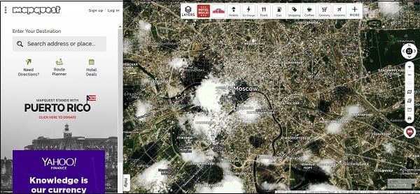 Service "MapQuest" - the second most popular in the US Сервис "MapQuest" - второй по популярности в США