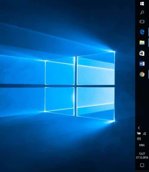 "Taskbar" on the right in Windows 10 "Панель задач" справа в Windows 10