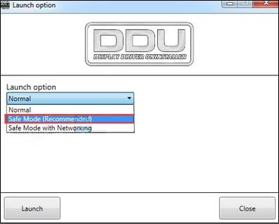 Run DDU in safe mode Запустите DDU в безопасном режиме