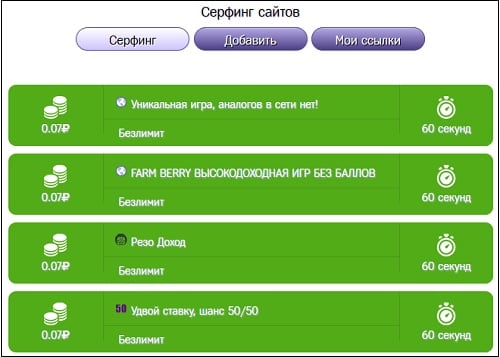 Earnings from surfing on sites Заработок от сёрфинга на сайтах