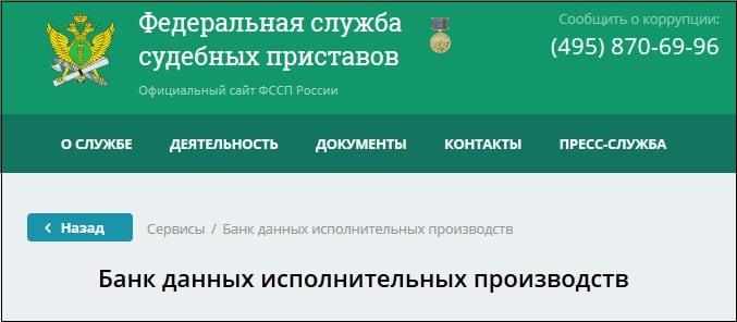 Check your case on the FSSS website. Проверьте наличие вашего дела на сайте ФССС