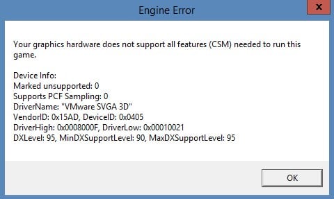 Error running games Ошибка при запуске игр